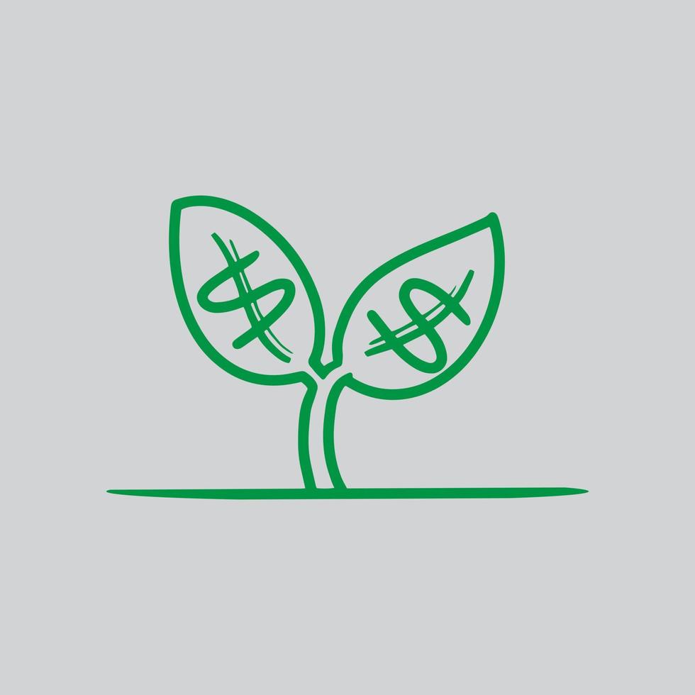 un logotipo de planta de dinero mínimo. un excelente logotipo adecuado para cualquier negocio. vector