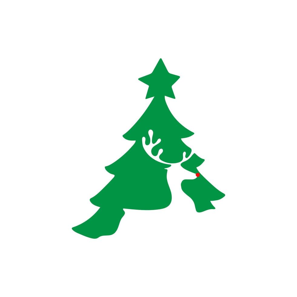 un logotipo de ciervo de árbol de Navidad mínimo. un excelente logotipo adecuado para cualquier negocio. vector