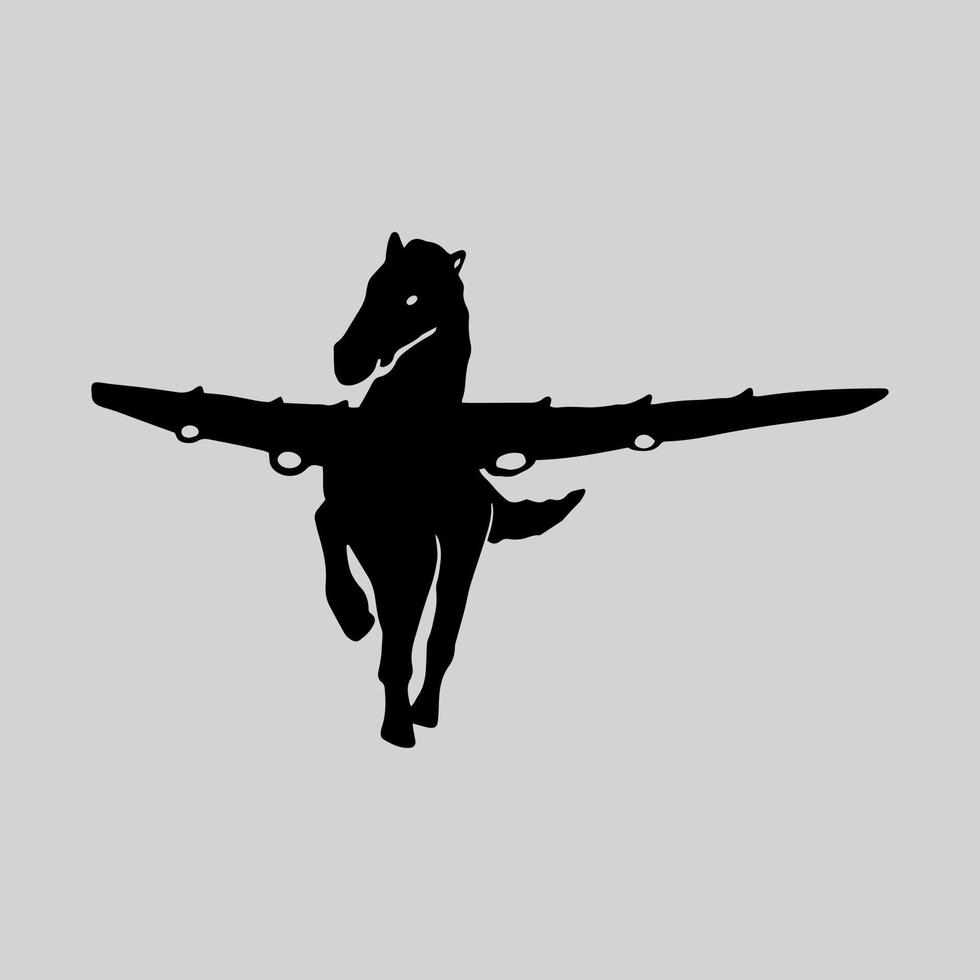 un logotipo de avión de caballo mínimo. un excelente logotipo adecuado para cualquier negocio. vector