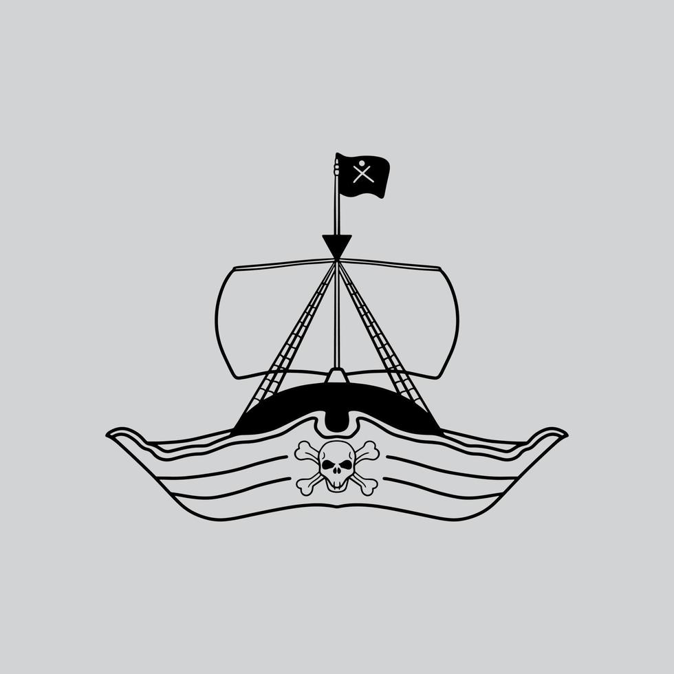 un logotipo de barco pirata mínimo. un excelente logotipo adecuado para cualquier negocio. vector