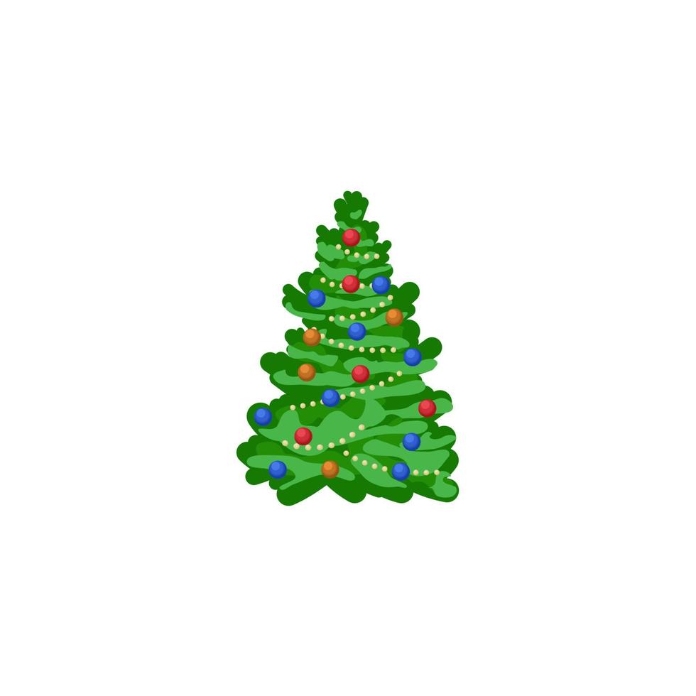 vector illustration of decorated Christmas tree