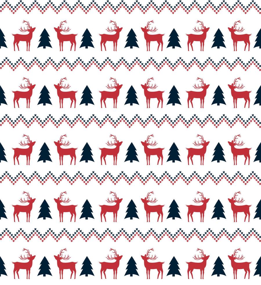 Knitted Christmas and New Year pattern in snowmen. Wool Knitting Sweater Design. Wallpaper wrapping paper textile print. Eps 10 vector