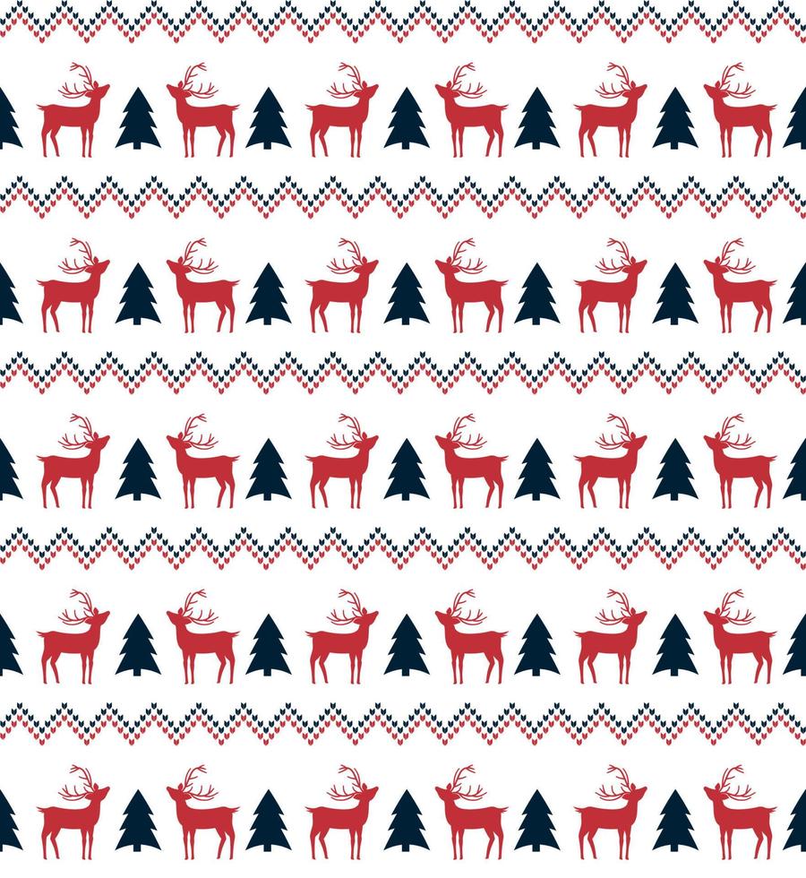 Knitted Christmas and New Year pattern in snowmen. Wool Knitting Sweater Design. Wallpaper wrapping paper textile print. Eps 10 vector