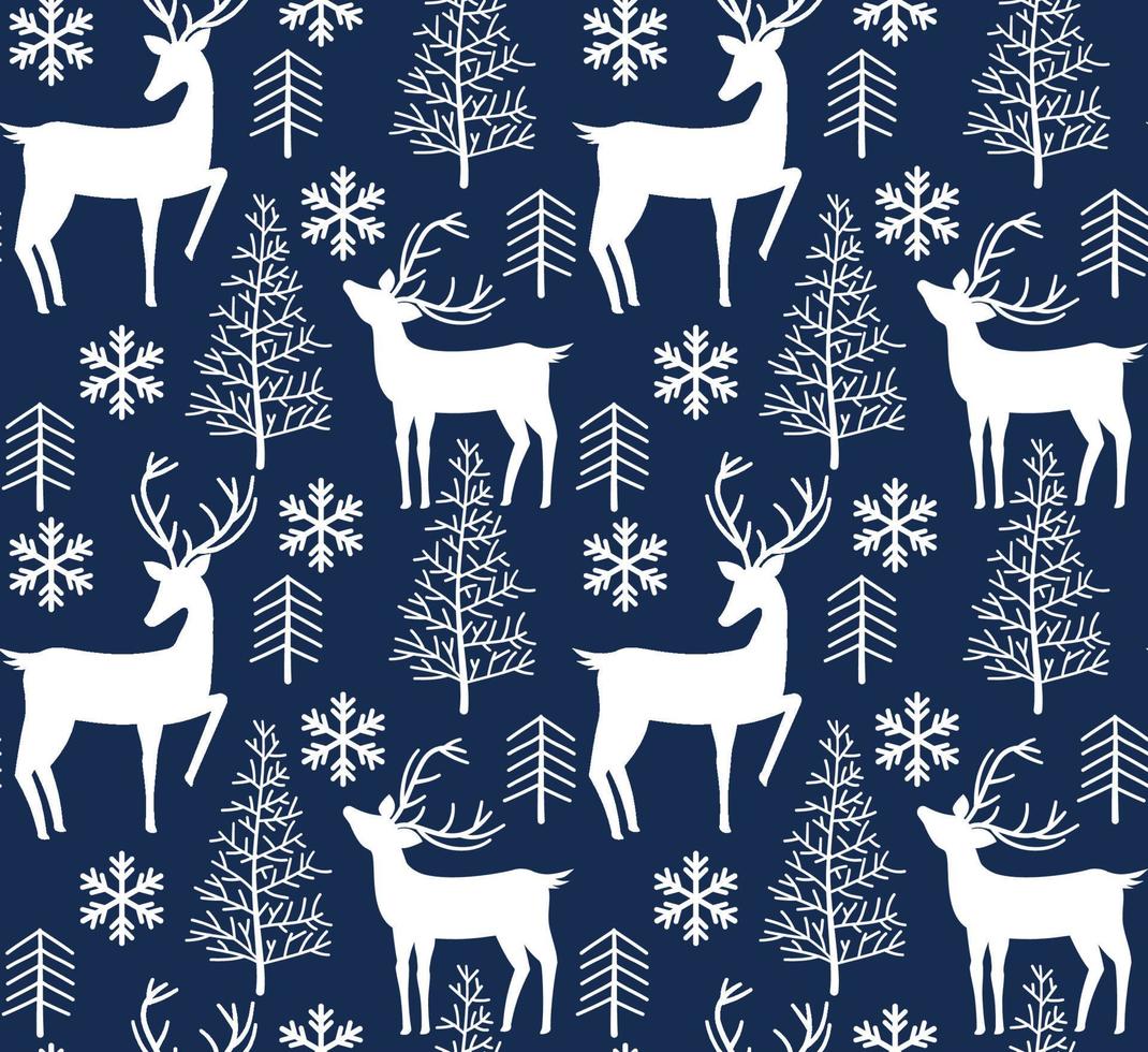 Christmas reindeer seamless pattern background. illustration background. Vector illustration layered for easy manipulation and custom coloring