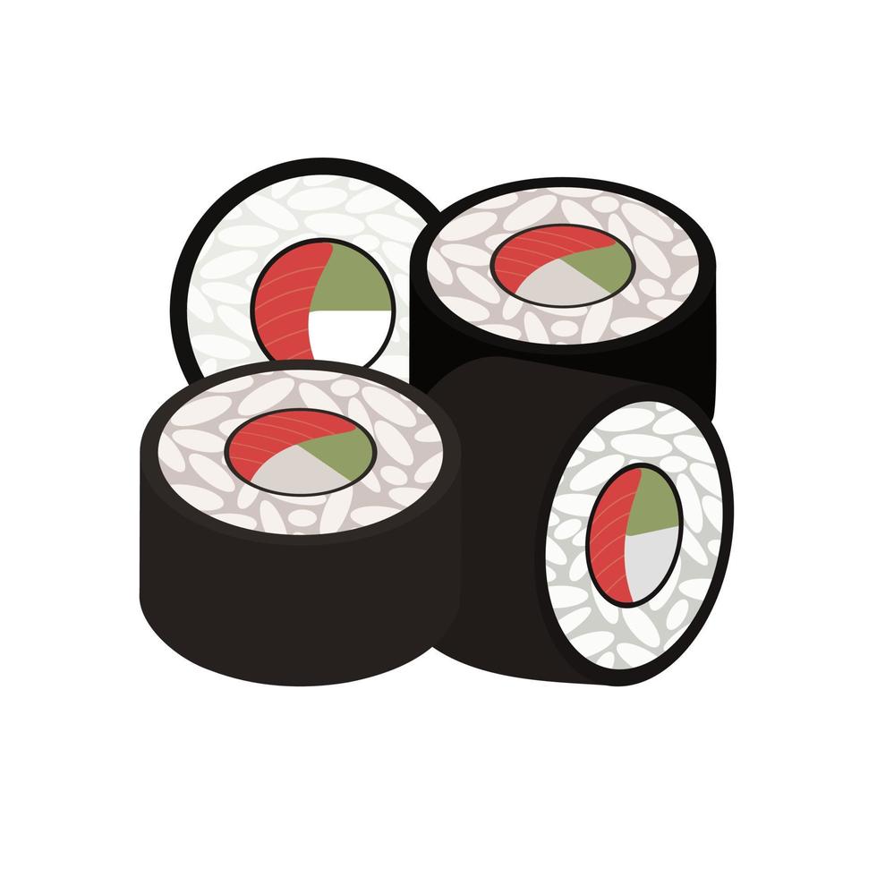 juego de rollos de sushi vector
