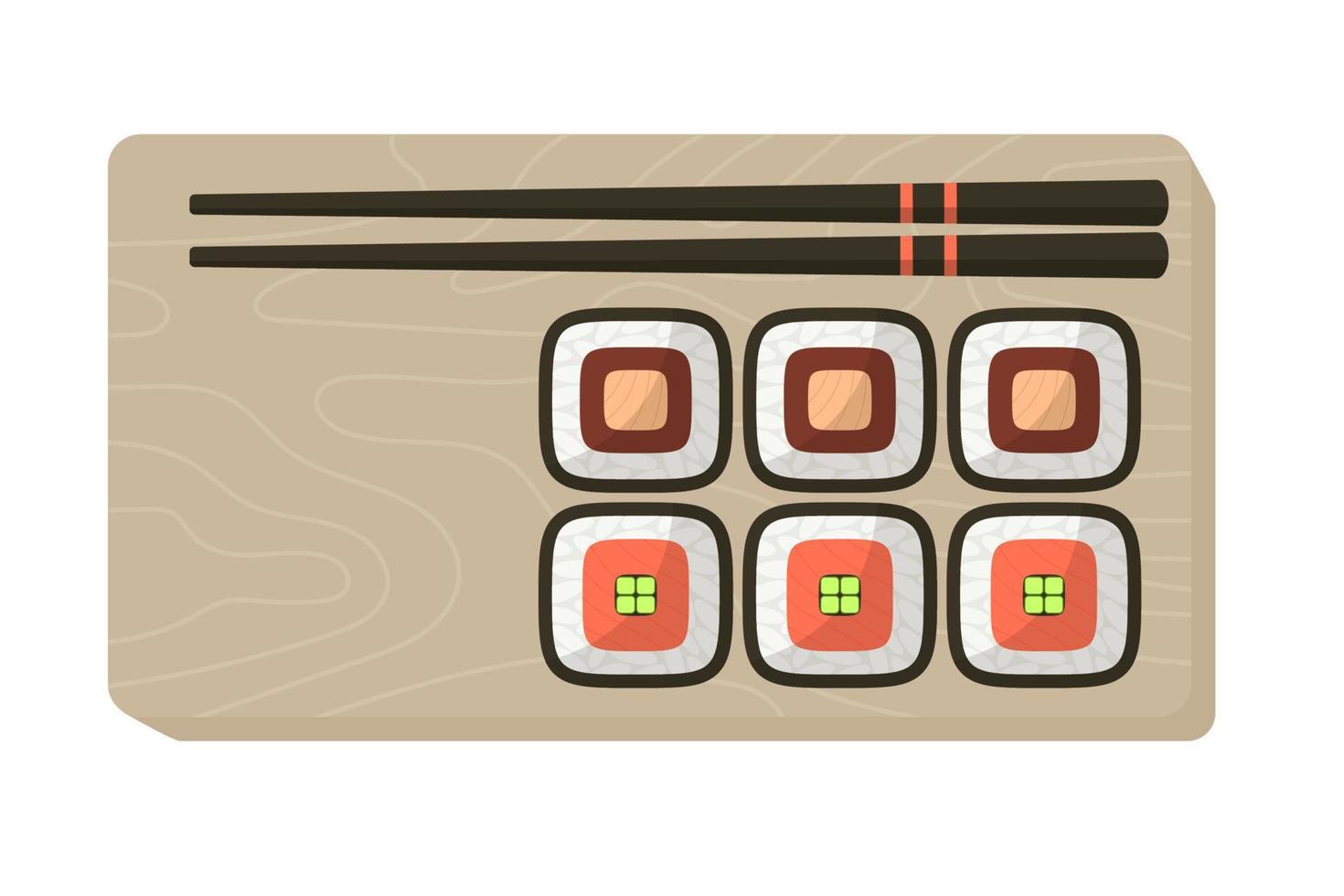 sushi rolls set vector