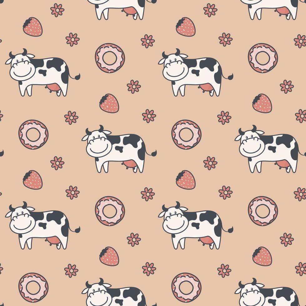 cute cartoon cow vector