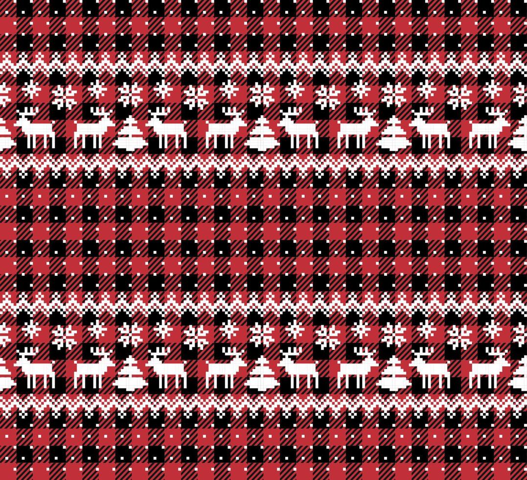 patrón de navidad y año nuevo en buffalo plaid. fondo festivo para diseño e impresión vector