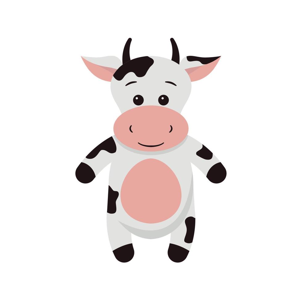 ilustración vectorial de una caricatura de vaca sobre fondo blanco vector