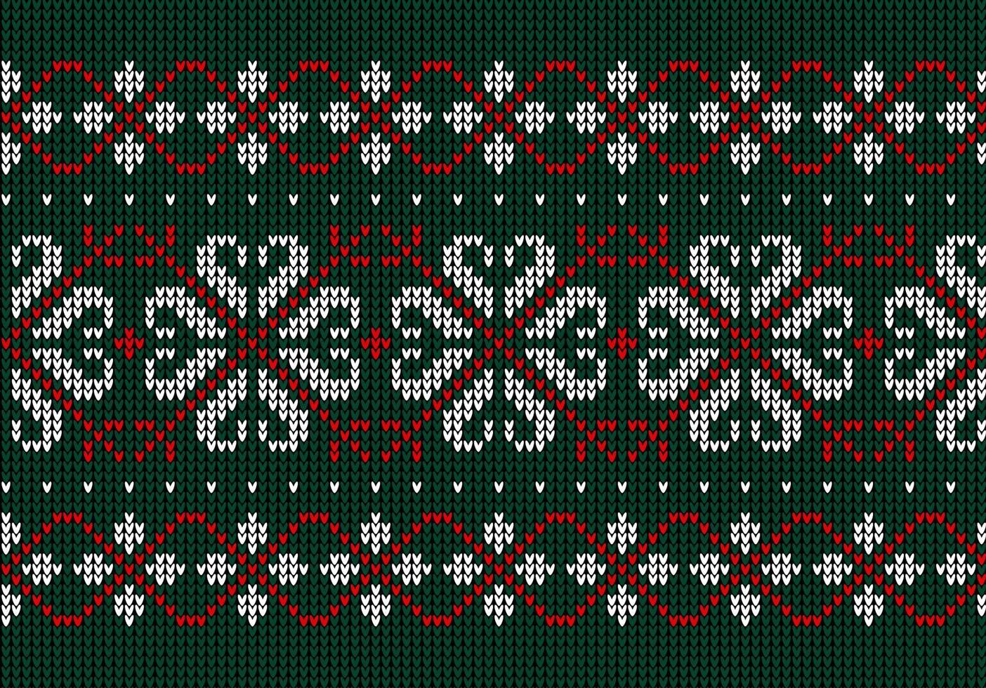 Knitted Christmas and New Year pattern. Wool Knitting Sweater Design. Wallpaper wrapping paper textile print. vector