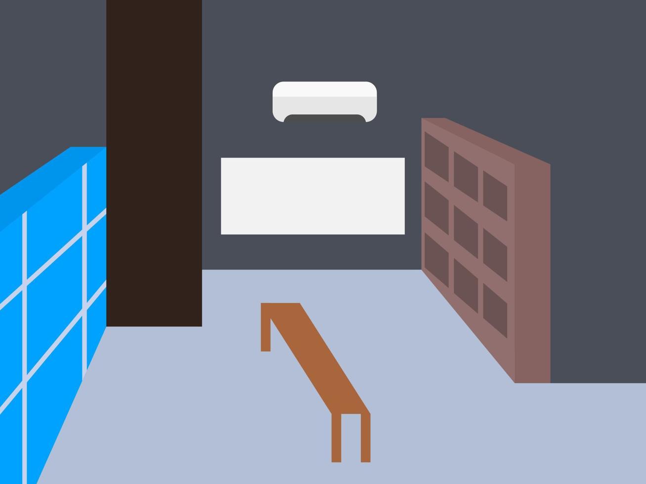 locker room flat design vector illustration