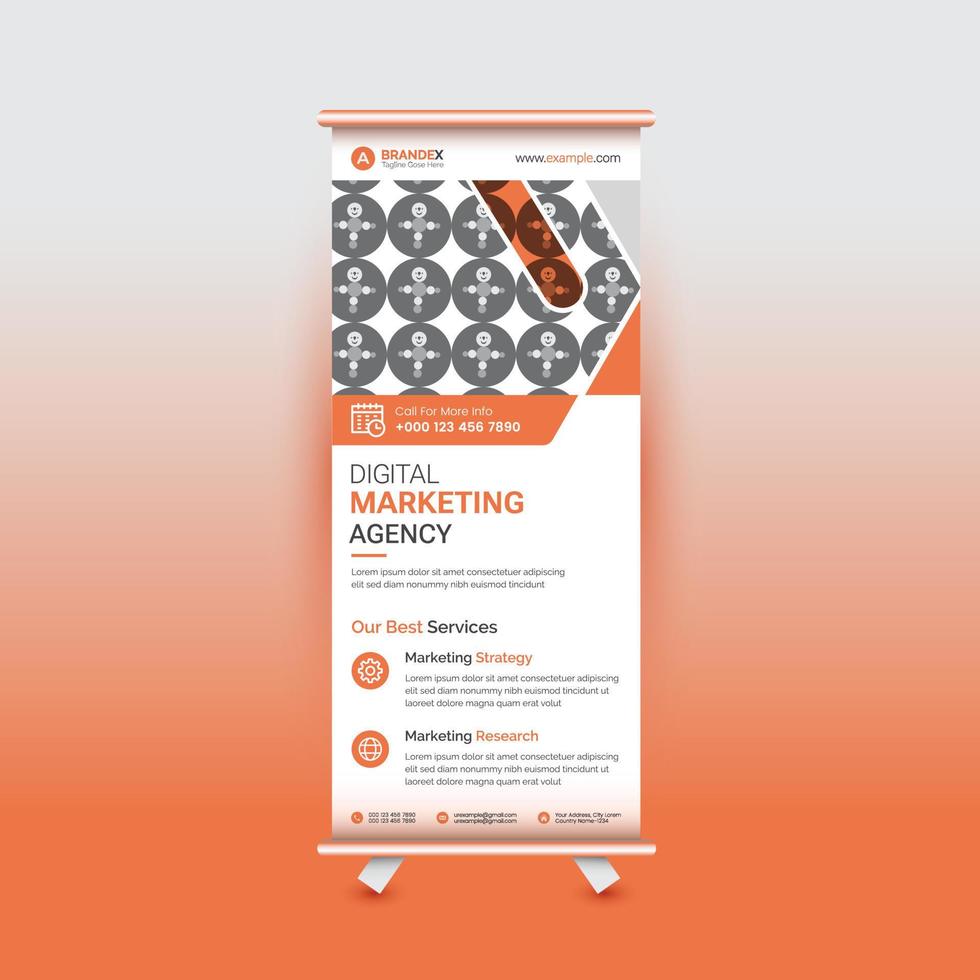 Corporate Roll Up Banner Design vector