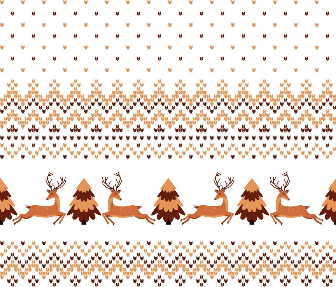 Knitted Christmas and New Year pattern vector