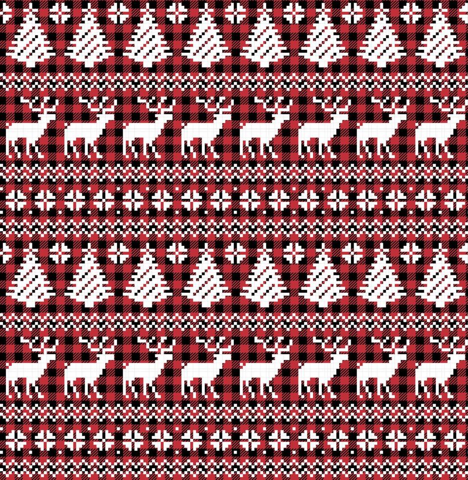 Christmas and New Year pattern at Buffalo Plaid. Festive background for design and print vector