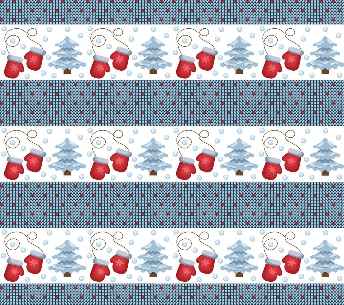 Knitted Christmas and New Year pattern esp 10 vector
