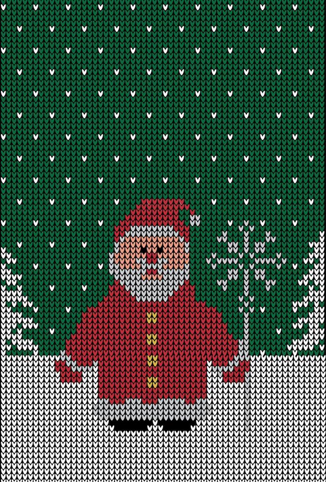 Knitted Christmas and New Year pattern vector