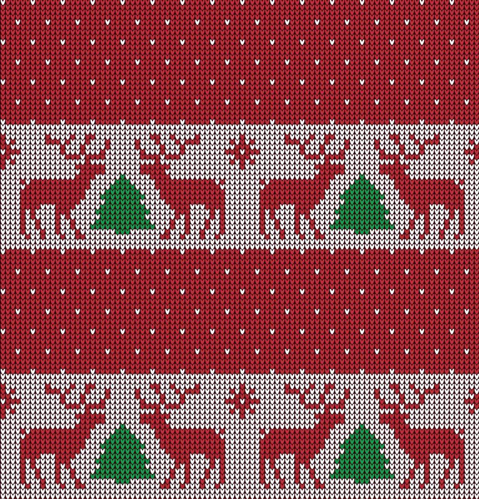 Knitted Christmas and New Year pattern vector