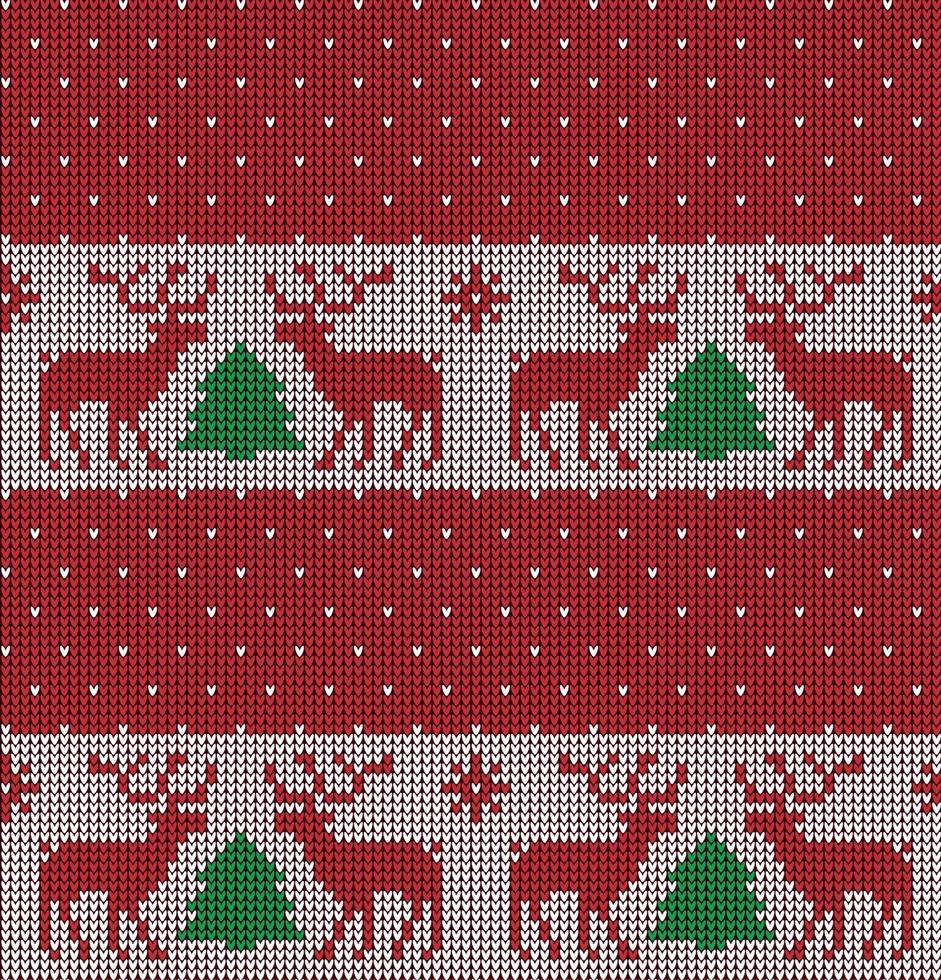 Knitted Christmas and New Year pattern vector