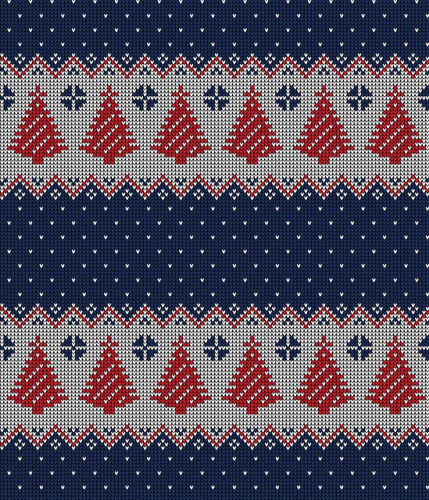 Knitted Christmas and New Year pattern vector