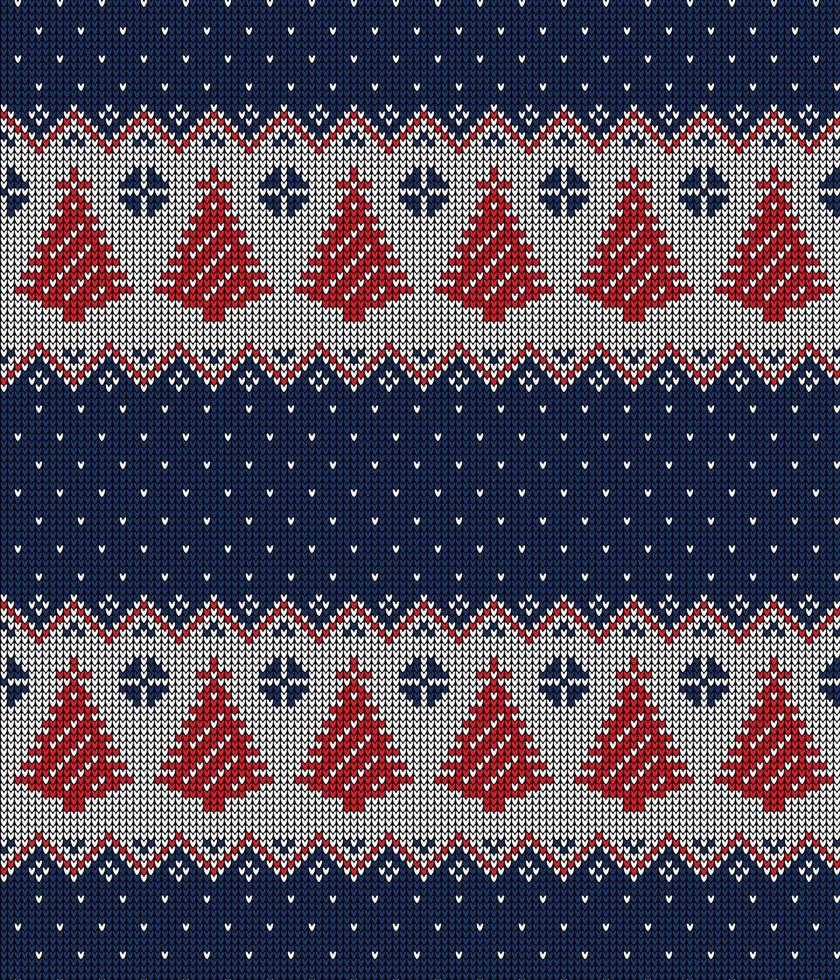 Knitted Christmas and New Year pattern vector