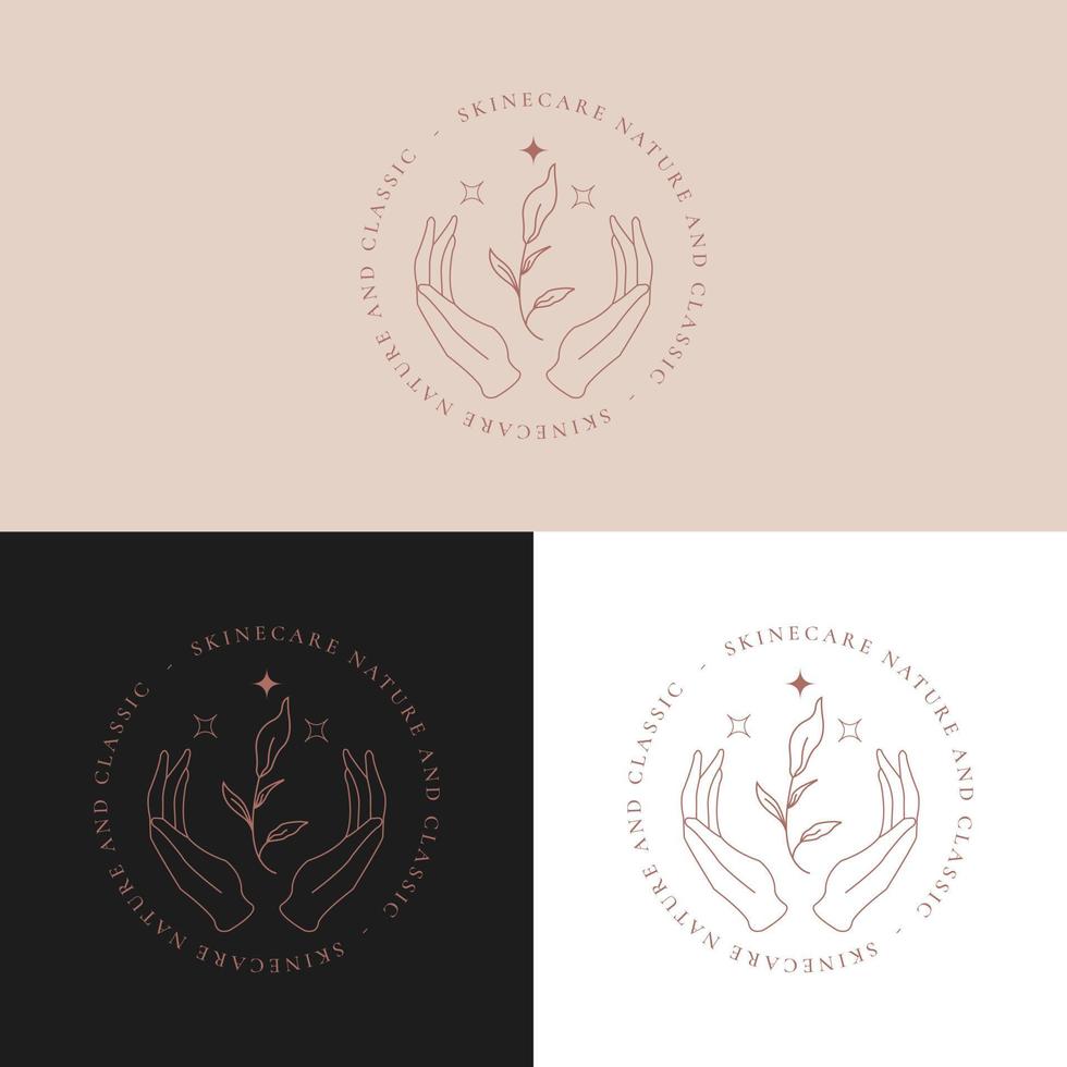 logotipo floral y botánico de la piel vector