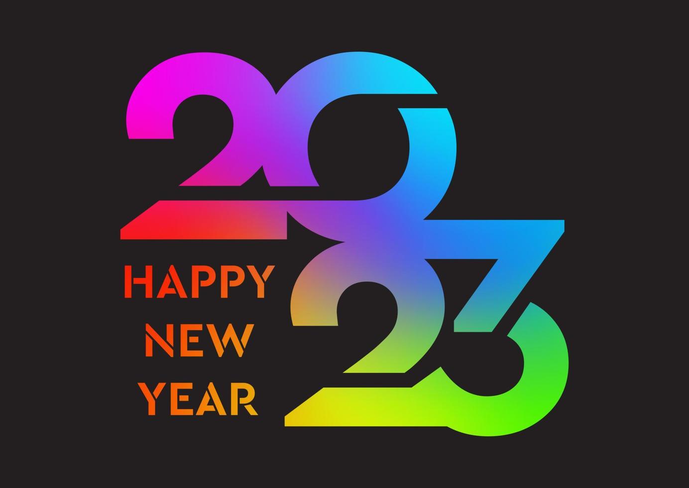 Happy New Year background with gradient text design vector