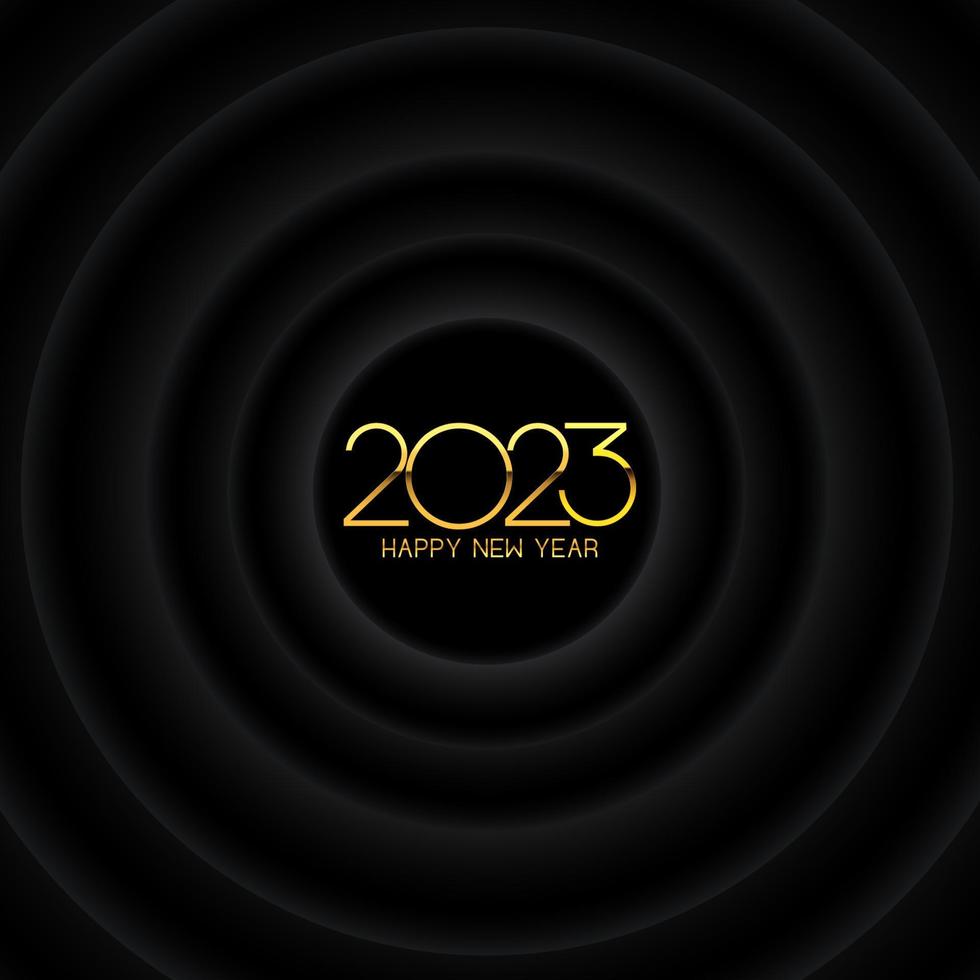 modern black and gold Happy New Year background vector