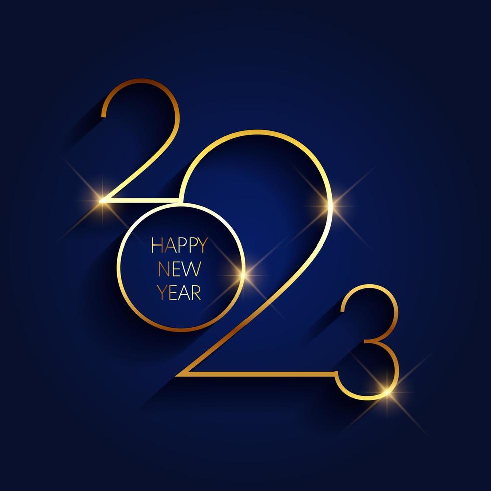 gold and blue Happy New Year background vector