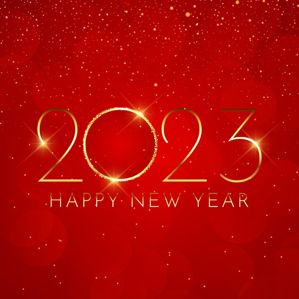 Sparkling Happy New Year background with gold numbers vector