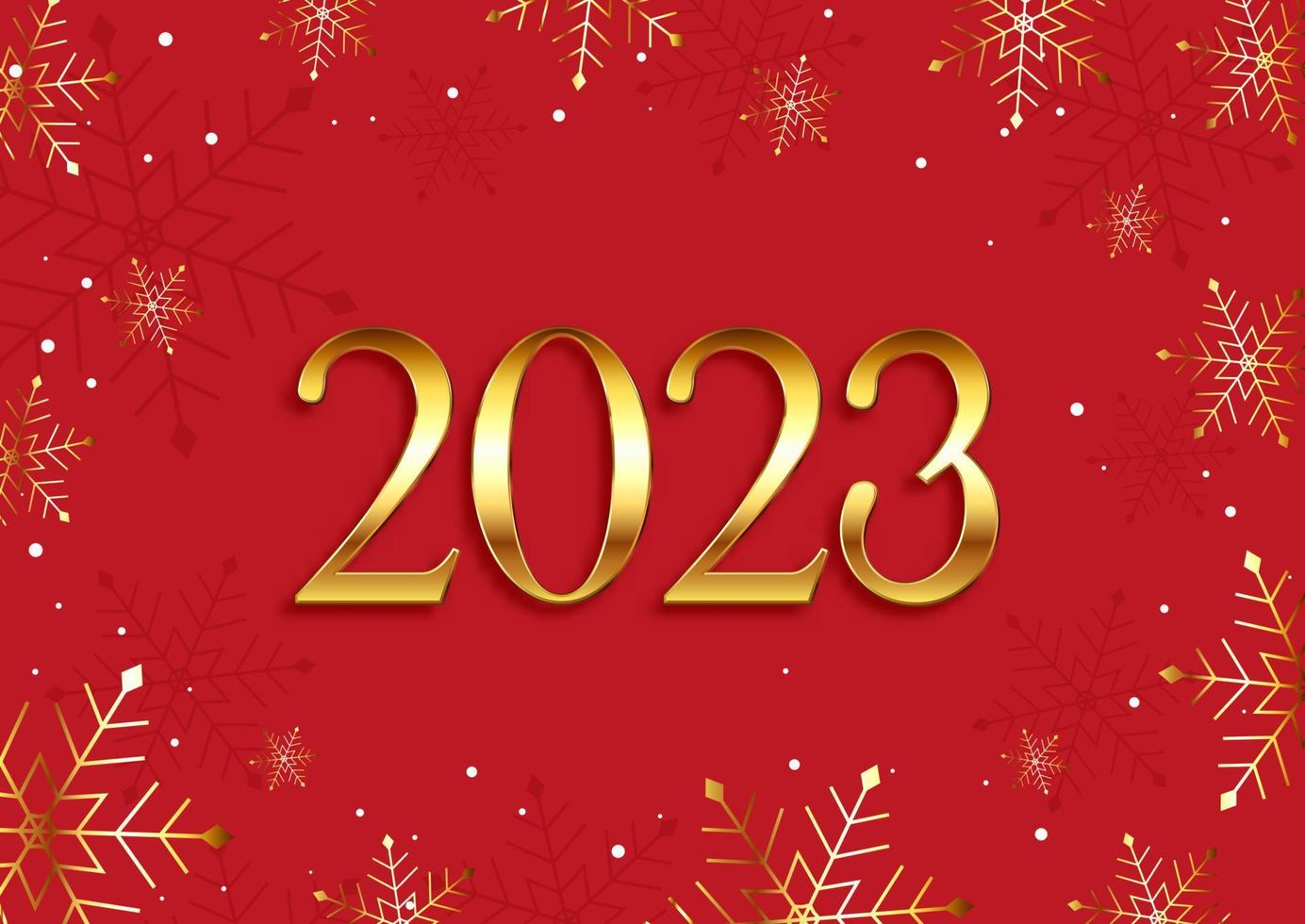 Happy New Year background with gold numbers and snowflakes vector