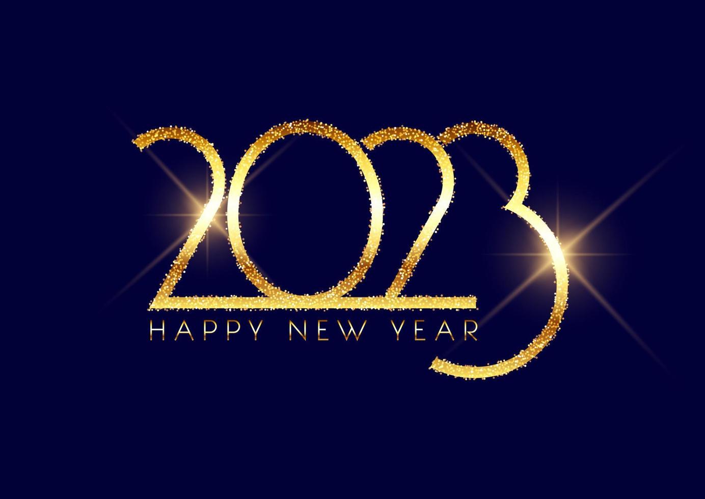Glittery gold Happy New Year background vector