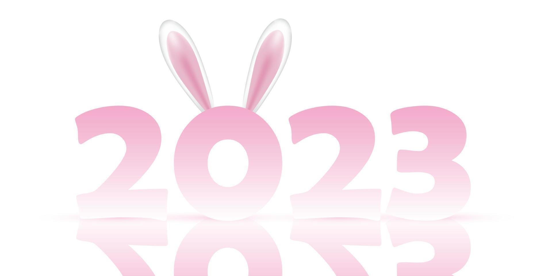 Happy New Year - year of the rabbit design vector