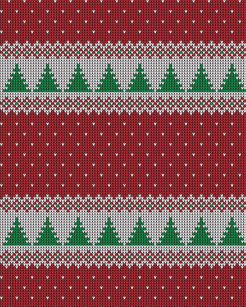 Knitted Christmas and New Year pattern vector