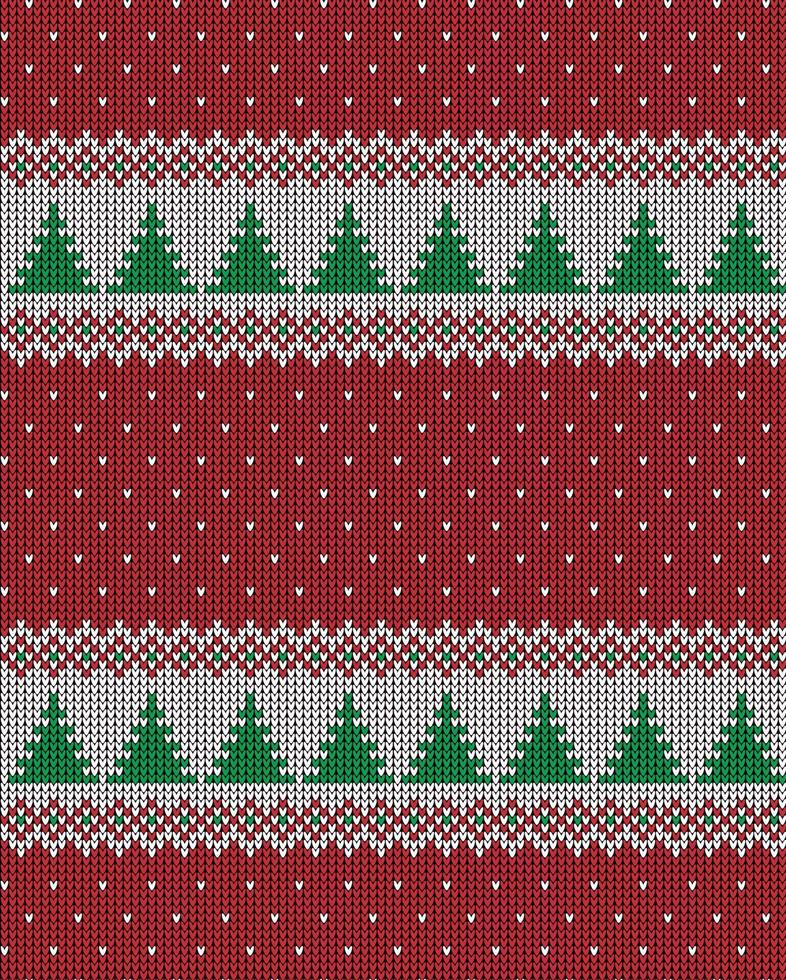 Knitted Christmas and New Year pattern vector