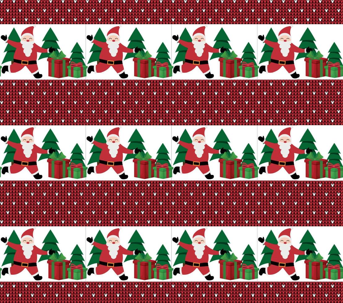 Knitted Christmas and New Year pattern. Wool Knitting Sweater Design. Wallpaper wrapping paper textile print. vector
