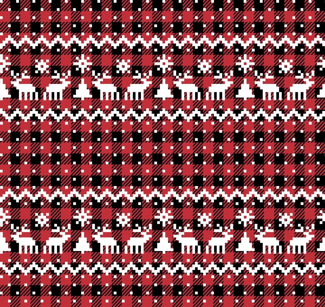 patrón de navidad y año nuevo en buffalo plaid. fondo festivo para diseño e impresión vector