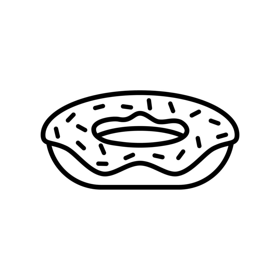 Outline, simple vector donut icon isolated on white background.