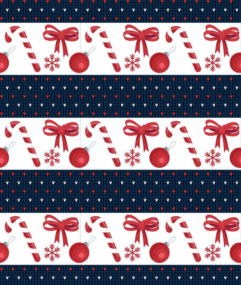 Knitted Christmas and New Year pattern esp 10 vector