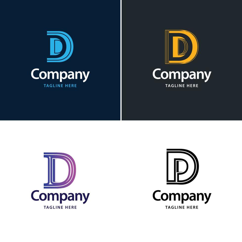 diseño de paquete de logotipo grande con letra d diseño de logotipos modernos y creativos para su negocio vector