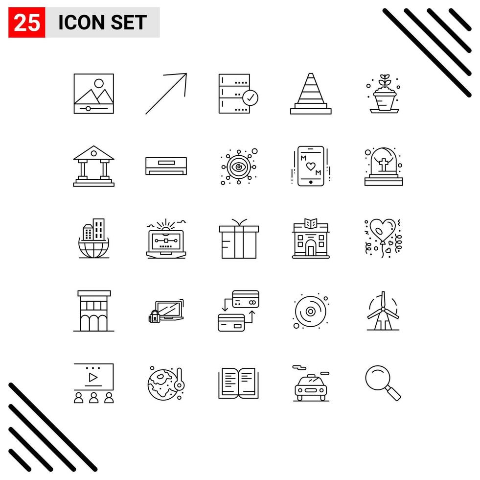 Pack of 25 creative Lines of hobby plant base tools construction Editable Vector Design Elements