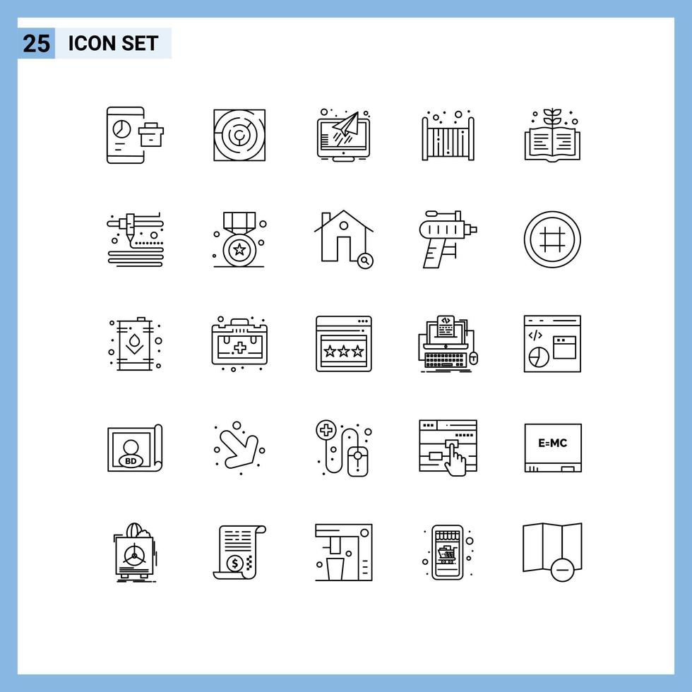 Stock Vector Icon Pack of 25 Line Signs and Symbols for sleep child strategy bed reader Editable Vector Design Elements
