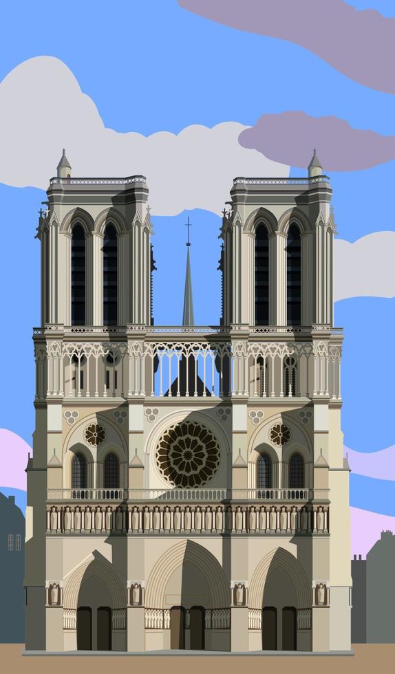 Notre Dame de Paris. vector. vector