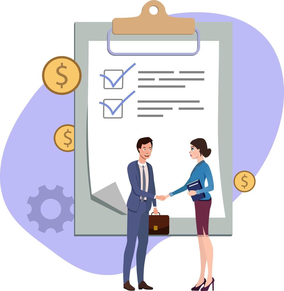 Business meeting and conclusion of a business deal. Vector. vector
