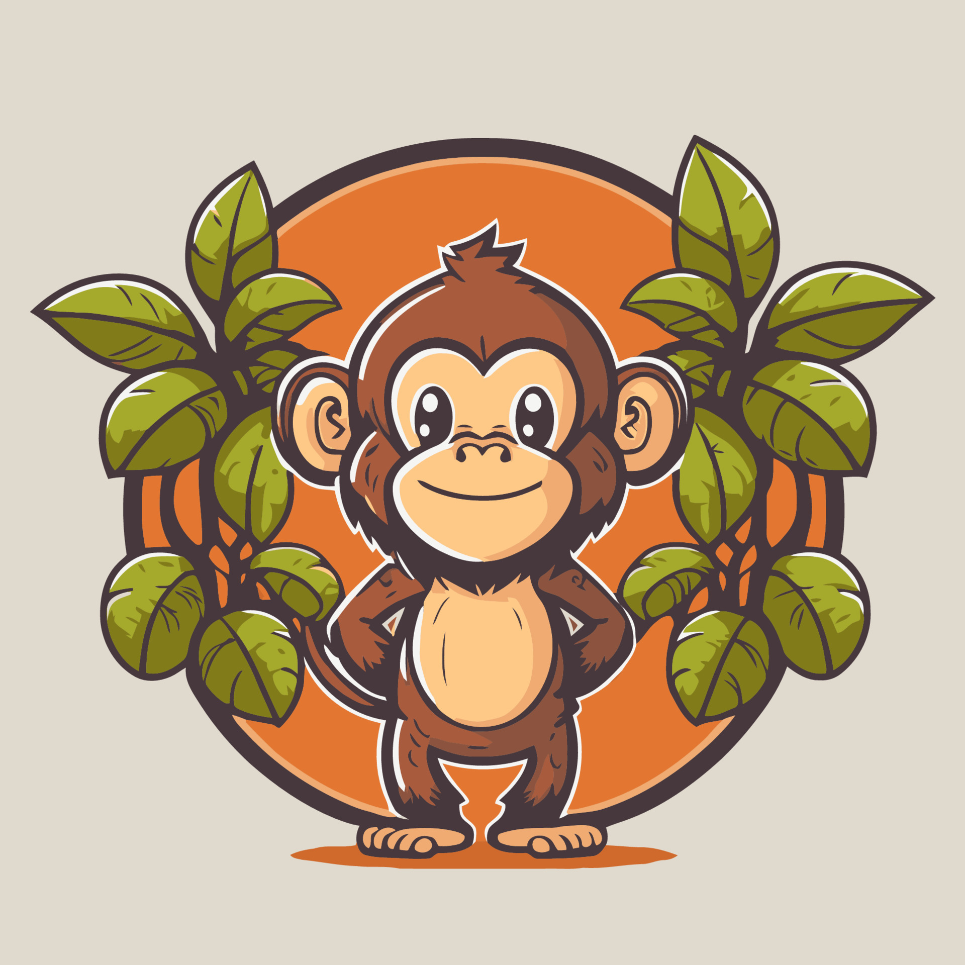 monkey chimpanzee cartoon character logo mascot design for business  branding 16088514 Vector Art at Vecteezy