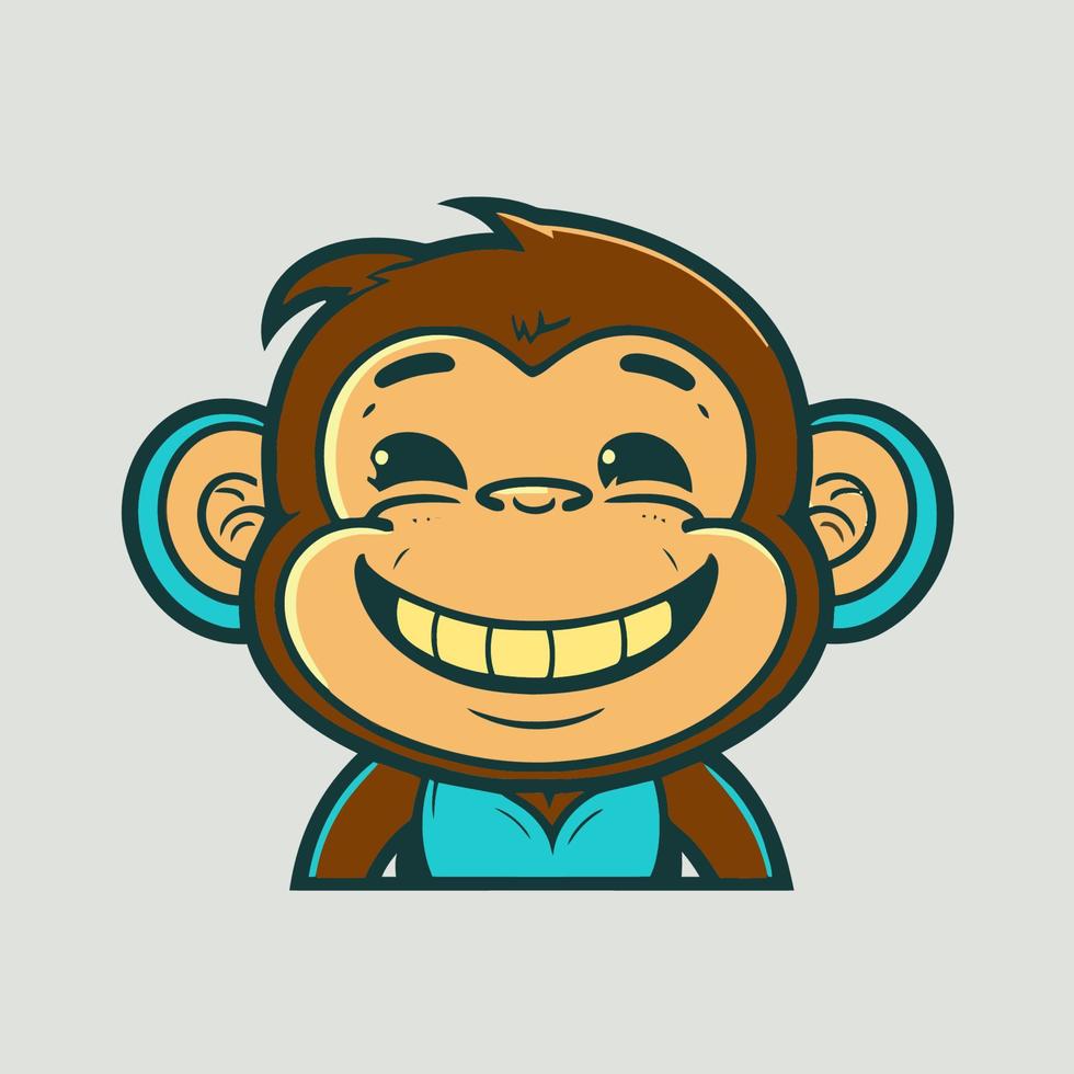 diseño de mascota de logotipo de personaje de dibujos animados de mono chimpancé para marca comercial vector