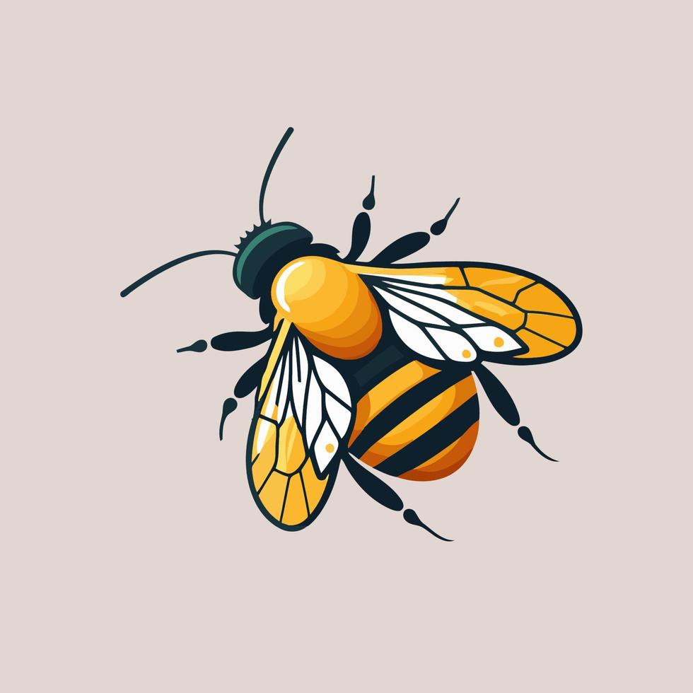 vector plano de mascota de logotipo de personaje de abejorro de abeja de miel voladora