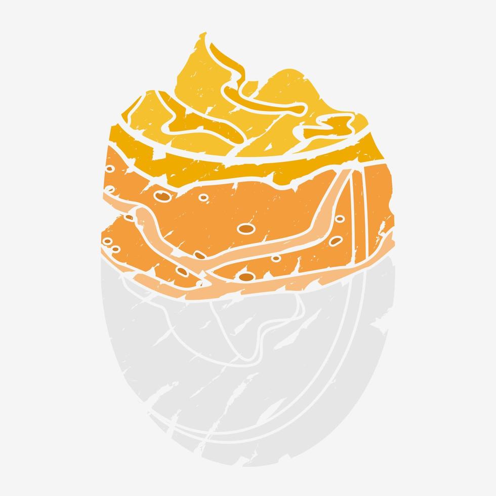 estilo de trazos de pincel editable vista lateral superior ilustración de vector de café dalgona coreano en taza de vidrio con bulbo para diseño relacionado con café y bebidas
