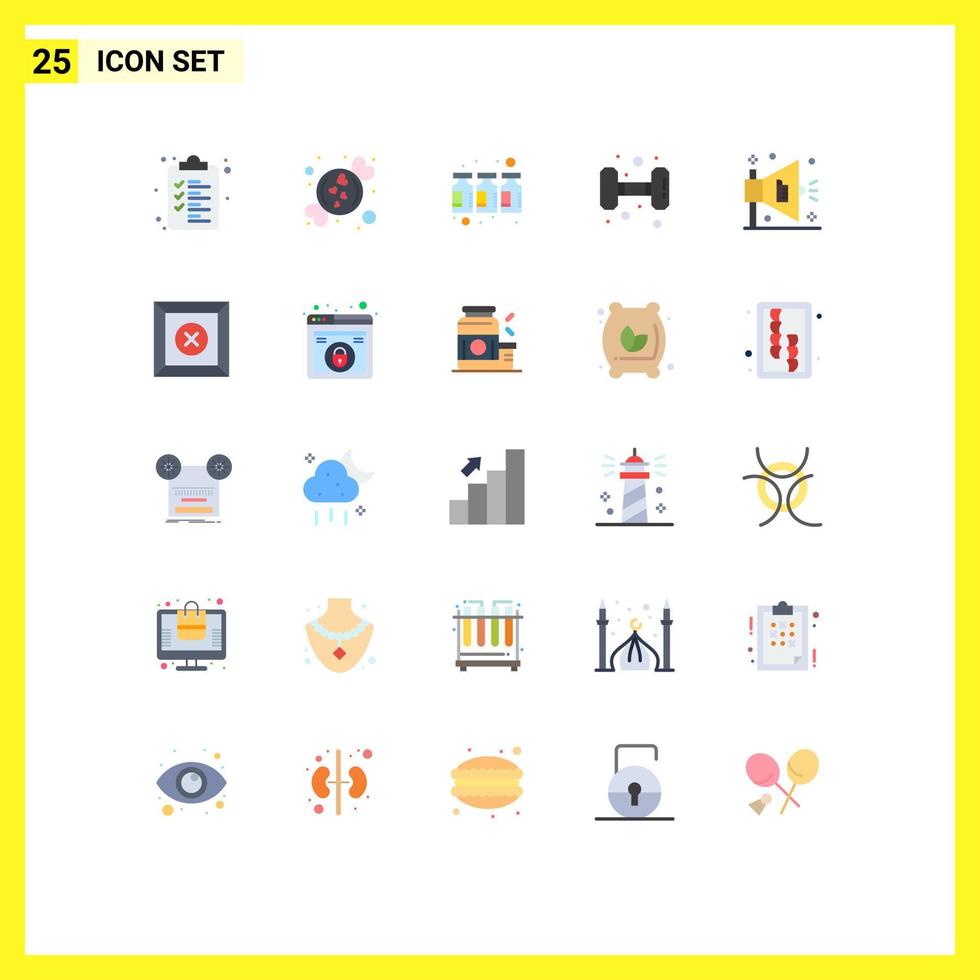 25 Universal Flat Colors Set for Web and Mobile Applications marketing ad drugs weight gym Editable Vector Design Elements