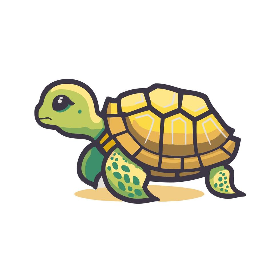 linda tortuga logo mascota icono mar animal personaje ilustración en vector