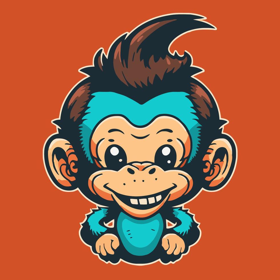 monkey chimpanzee cartoon character logo mascot design for business  branding 16088779 Vector Art at Vecteezy